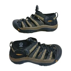 KEEN Newport H2 Kids Size 1 Black Tan Water Sport Sandals Outdoor Hiking #1550